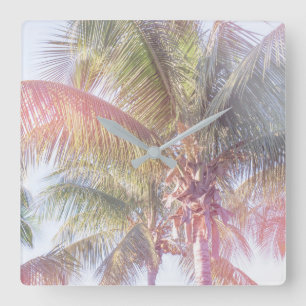 Dream Palm Tree Square Wall Clock