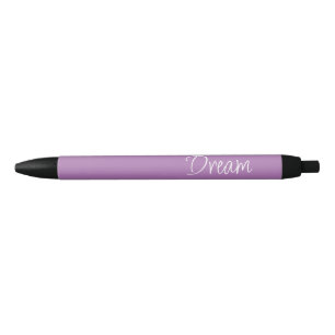 "Dream" Phrase Lavender Purple Background Black Ink Pen