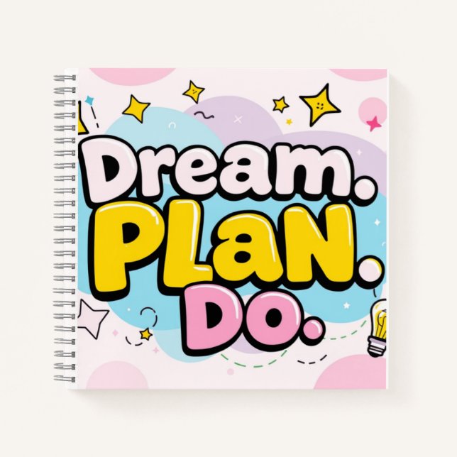 Dream. Plan. Do. – 8.5" x 8.5" Spiral Notebook (Front)