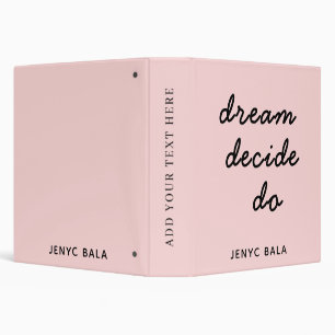 Dream Plan Do Blush Pink Design Binder