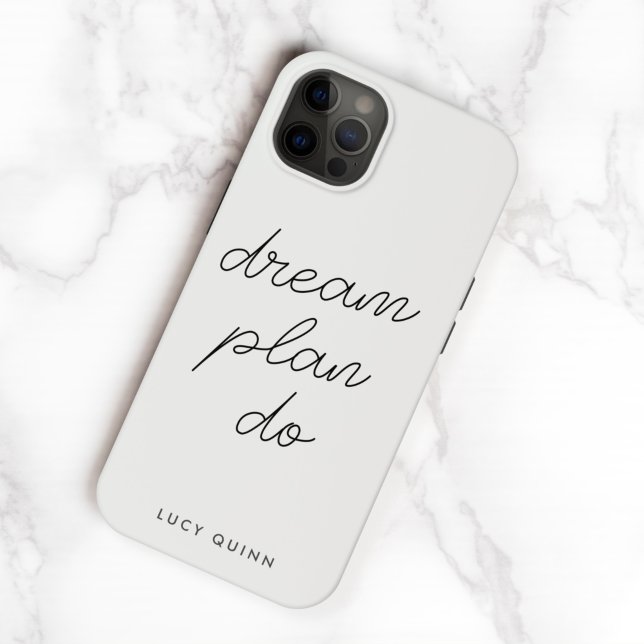 Dream Plan Do | Modern Minimalist Simple Grey Case-Mate iPhone Case (Creator Uploaded)