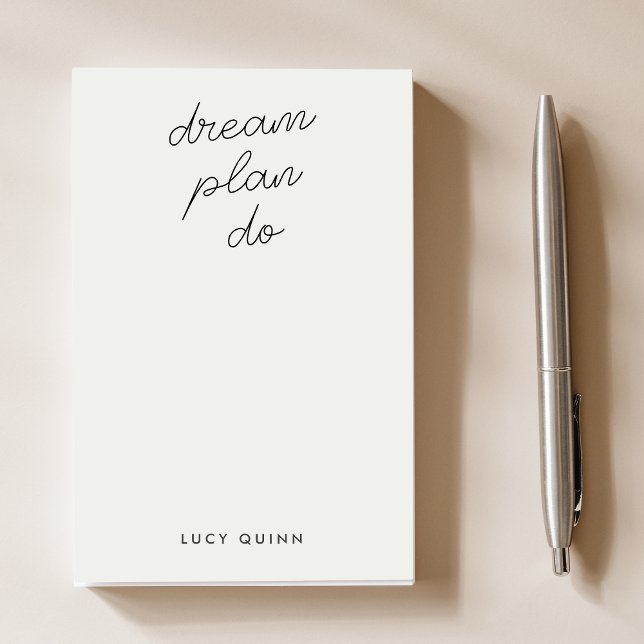 Dream Plan Do | Modern Minimalist Simple Grey Post-it Notes (Creator Uploaded)