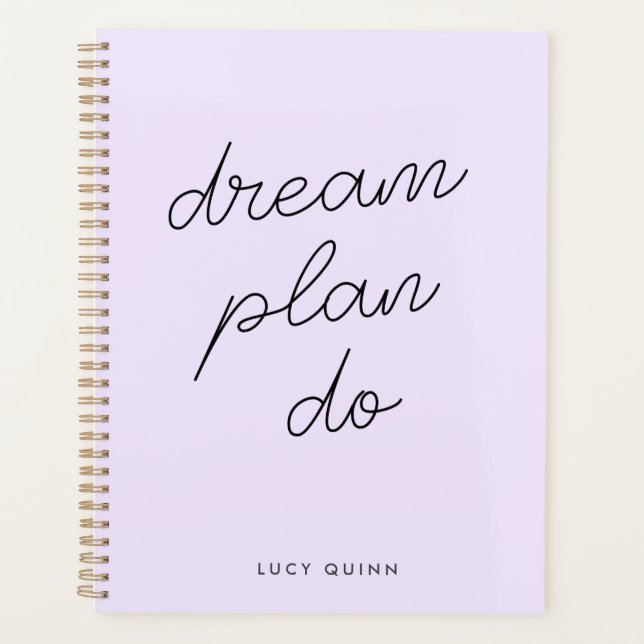 Dream Plan Do Pastel Lilac Purple Modern Feminine Planner (Front)