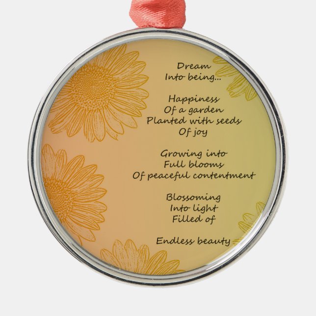 Dream Poem Metal Ornament (Front)