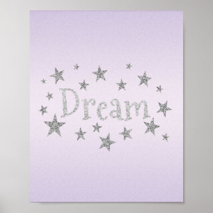 Dream Purple with Silver Glitter Poster