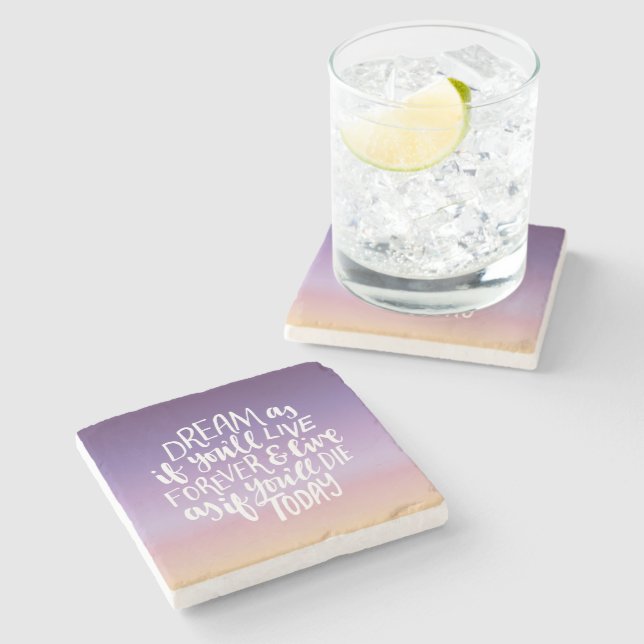 Dream Quote Marble Stone Coaster (Side)