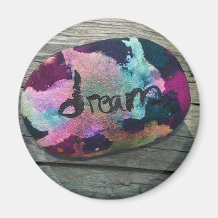 Dream Rock I painted with alcohol and India ink. Magnet