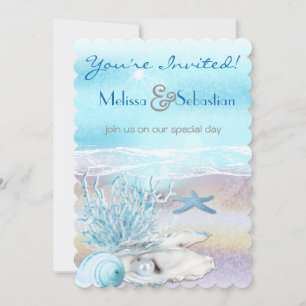 Dream Shore Beach Dk Mariage Turquoise Invitation