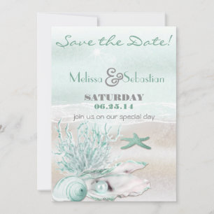 Dream Shore Beach GreenWedding Save the Date