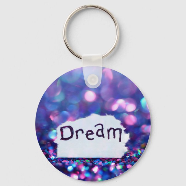 Dream signage surrounded sequins keychain (Front)