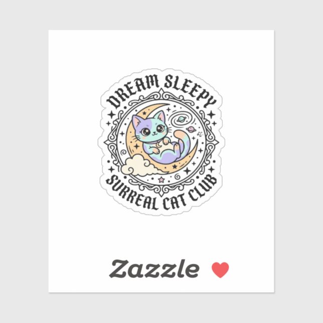 Dream Sleepy Surreal Cat Funny Cat Lover Design -  (Sheet)
