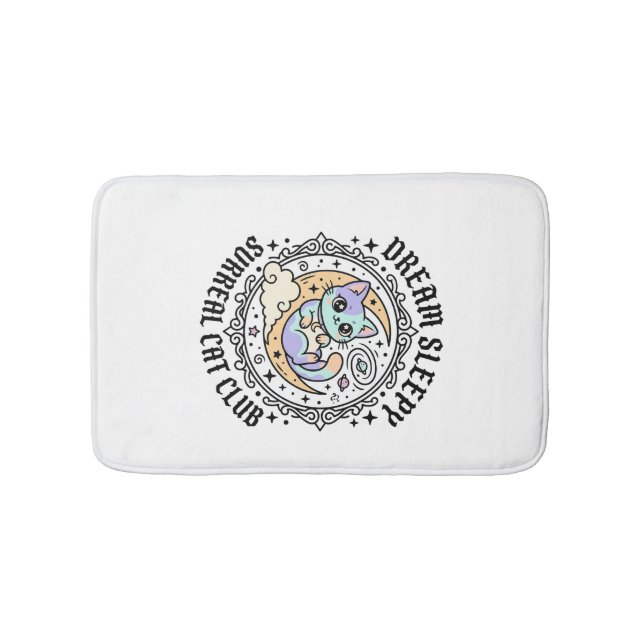 Dream Sleepy Surreal Cat Funny Cat Lover Design -  Bath Mat (Front)