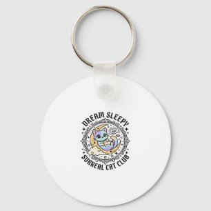 Dream Sleepy Surreal Cat Funny Cat Lover Design - Keychain