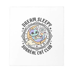 Dream Sleepy Surreal Cat Funny Cat Lover Design - Notepad
