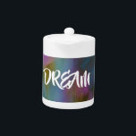 Dream Tea Jar<br><div class="desc">This dreamy design inspires with its abstract background and letters that spell out DREAM.  Makes a great gift for a loved one or a friend.</div>