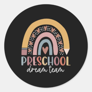 Dream Team Back To School Teacher Kids Women Gifts Classic Round Sticker