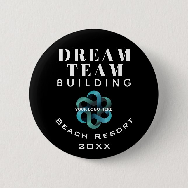 Dream Team Building Company Logo  2 Inch Round Button (Front)