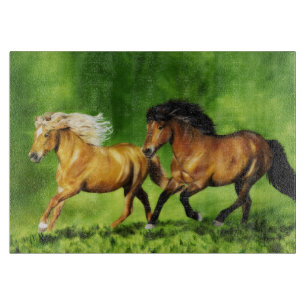 Dream Team Icelandic Horses Running  Cutting Board