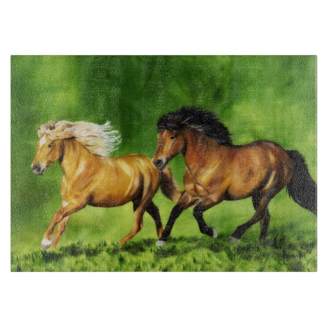Dream Team Icelandic Horses Running  Cutting Board (Front)