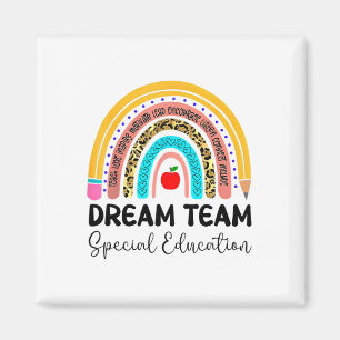Dream Team Special Education Boho Rainbow Leopard Magnet