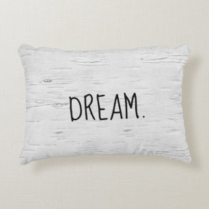 DREAM Text On Birch Tree  Accent Pillow