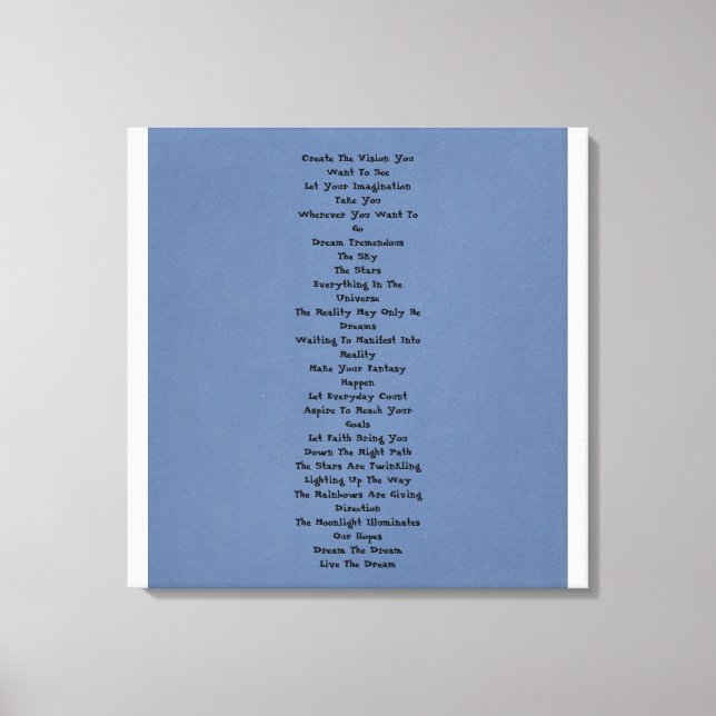 Dream Tremendous Canvas Print (Front)