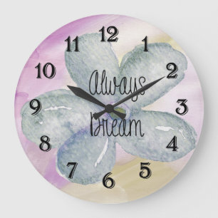Dream Watercolor Flower Large Clock