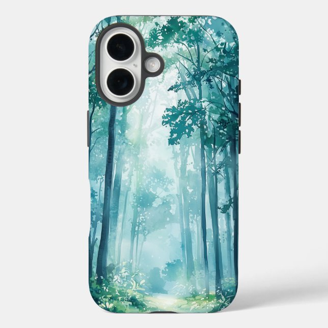 Dream Watercolor Misty Forest Phone Case (Back)