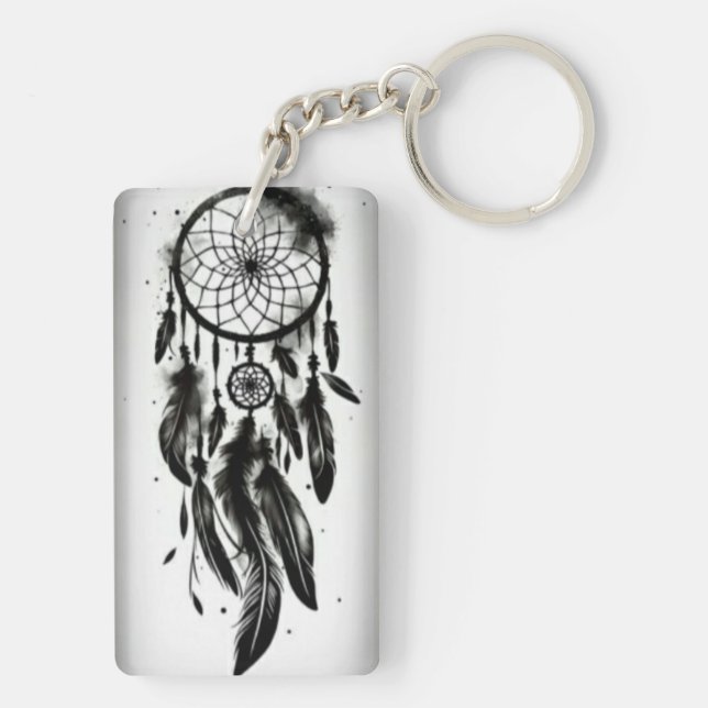 "Dream Weaver Charm: Acrylic Key Delight" Keychain (Back)