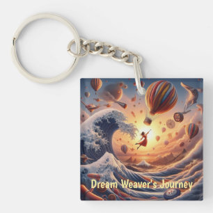Dream Weaver's Journey: Fantasy Hot Air Balloons Keychain
