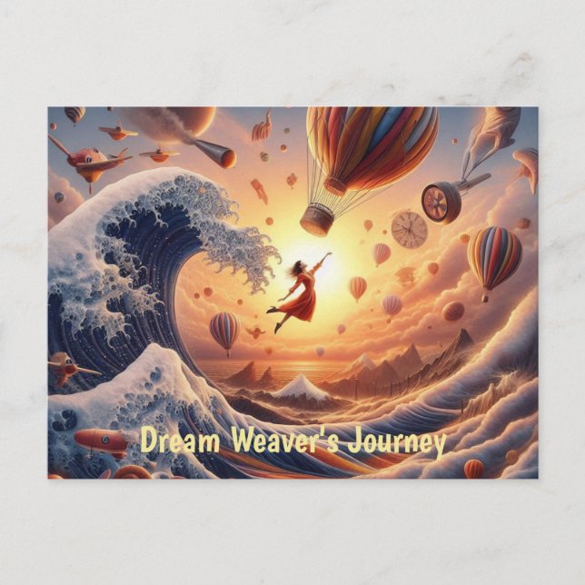 Dream Weaver's Journey: Fantasy Hot Air Balloons Postcard (Front)