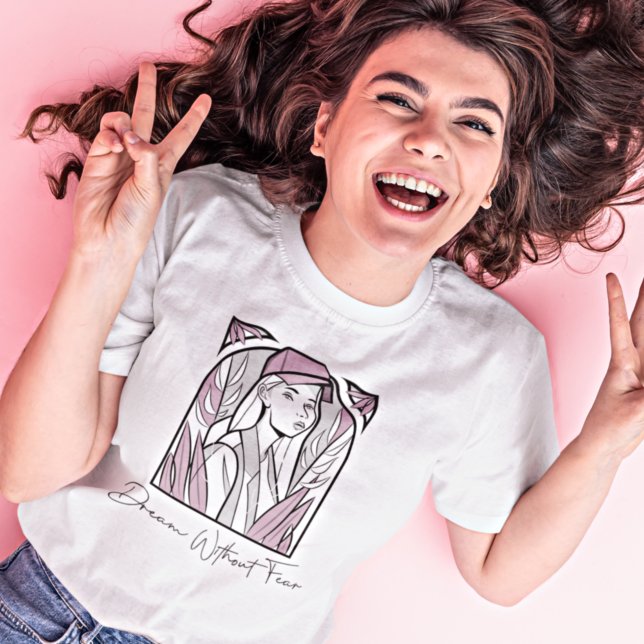 Dream without Fear Motivational Quote Girl Leaves T-Shirt (Creator Uploaded)