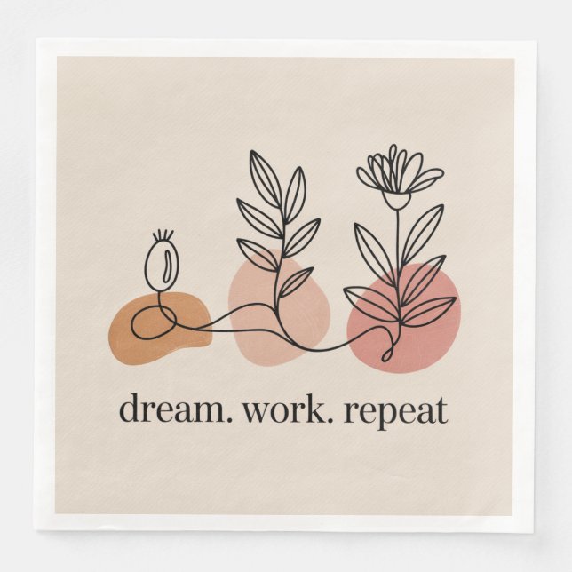 Dream. Work. Repeat Napkin (Front)