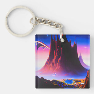 Dream World Oil Painting Keychain