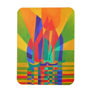 Dreamboat A Cubist Junk In Primary Colours Magnet