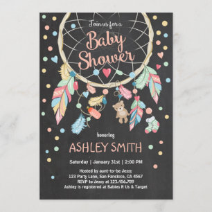 Dreamcatcher Baby Shower Invitation Tribal Boho