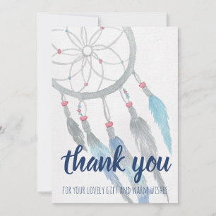 Dreamcatcher Baby shower Merci de Boho bleu