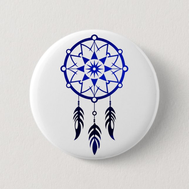 Dreamcatcher Blue Pin (Button) (Front)