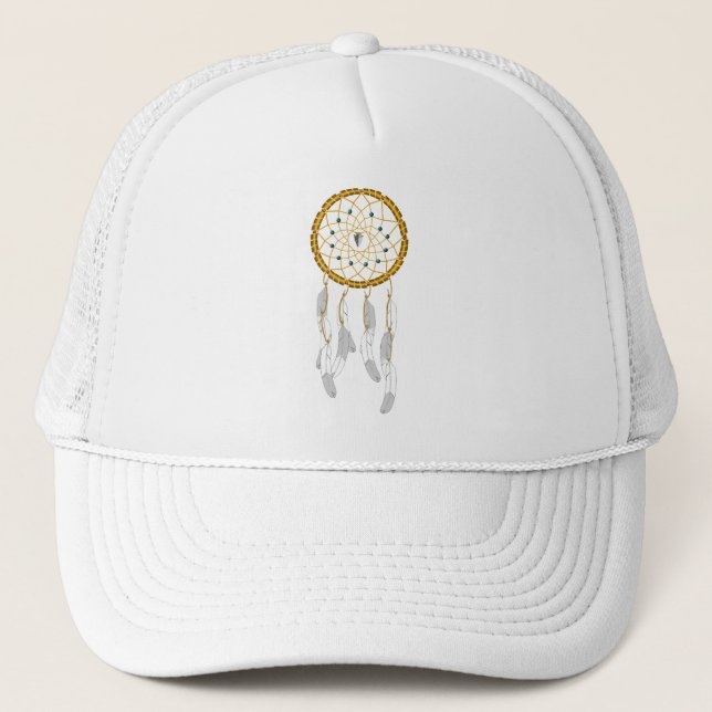 Dreamcatcher--Blue Turquoise Trucker Hat (Front)