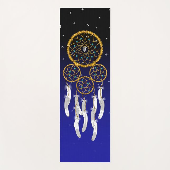 Dreamcatcher--Blue Turquoise Yoga Mat (Front)