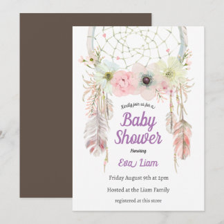 Dreamcatcher Bohemianism Baby shower Invitation