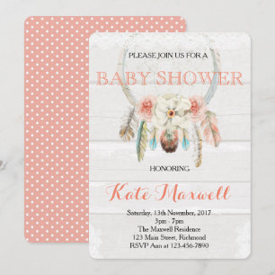 Dreamcatcher Boho Baby Shower Invitation