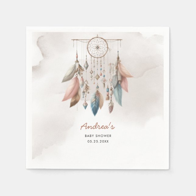 Dreamcatcher Boho Pastel Napkin (Front)