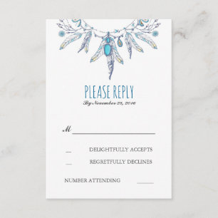 dreamcatcher boho wedding rsvp card