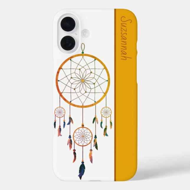 Dreamcatcher Colorful Feathers Boho Custom Name  Case-Mate iPhone Case (Back)