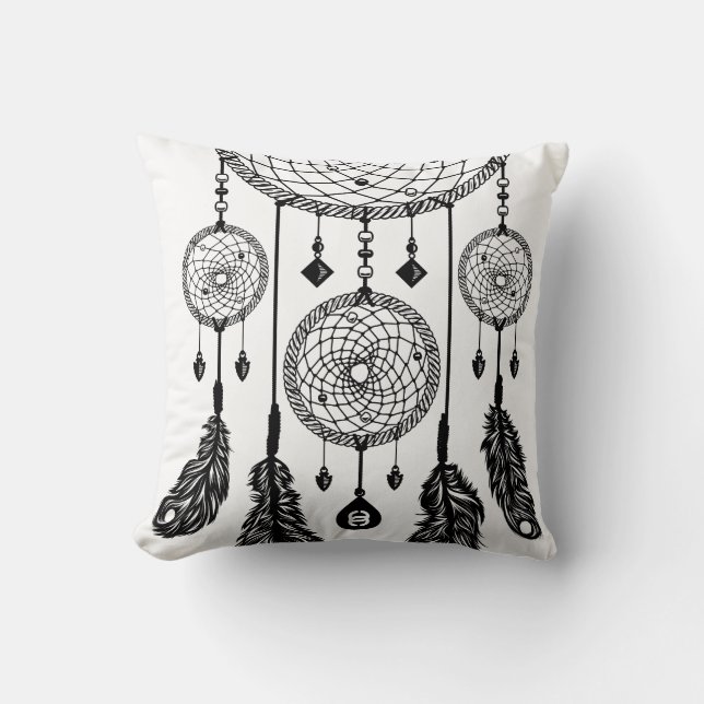 Dreamcatcher - coussin carré (blanc) (Recto)