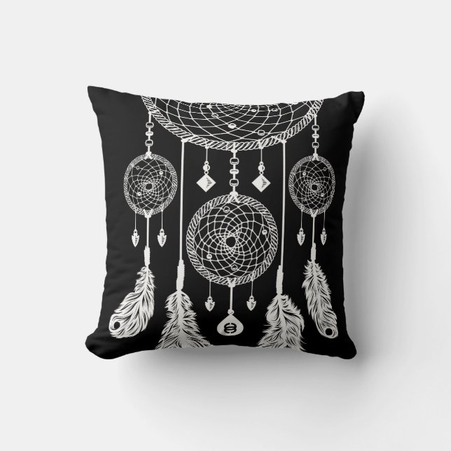 Dreamcatcher - coussin carré (noir) (Recto)