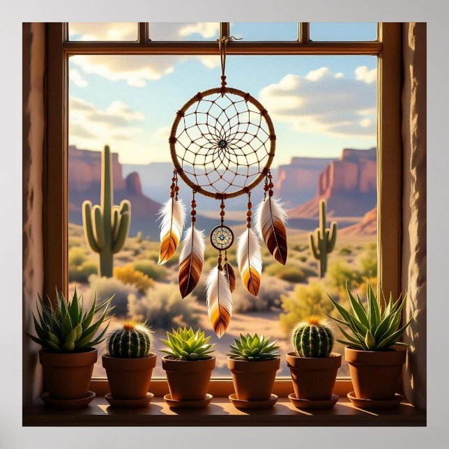 Dreamcatcher, Desert Canyons, Cacti   Poster (Front)
