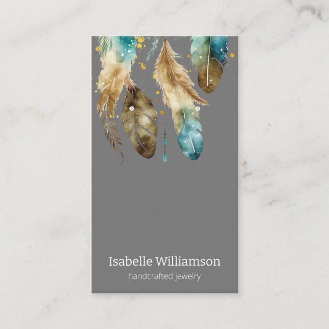 Dreamcatcher Feathers Jewellery Earring Display Business Card (Front)