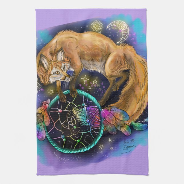 DreamCatcher Fox Kitchen Towel (Vertical)